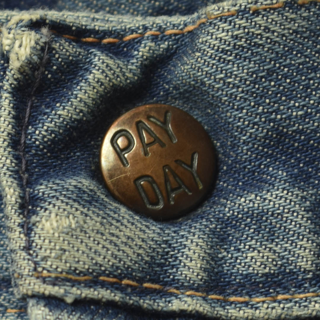 Vintage 50s Jc Penney's Selvedge Donut Button Pay Day Work Wear Jeans - Size 42"