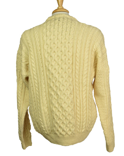 Vintage Irish Knit Fisherman Cable Sweater Made in England Size L