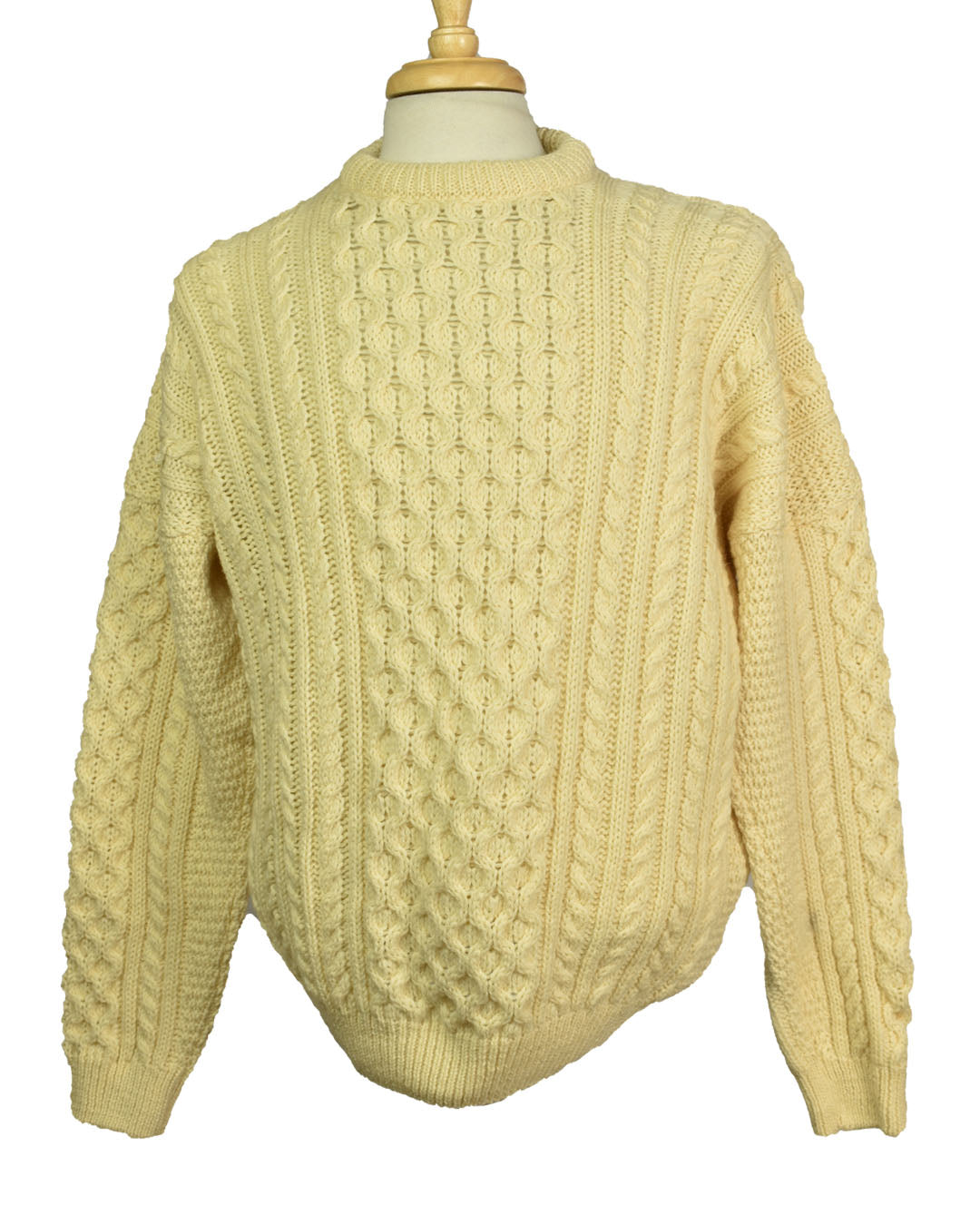 Vintage Irish Knit Fisherman Cable Sweater Made in England Size L