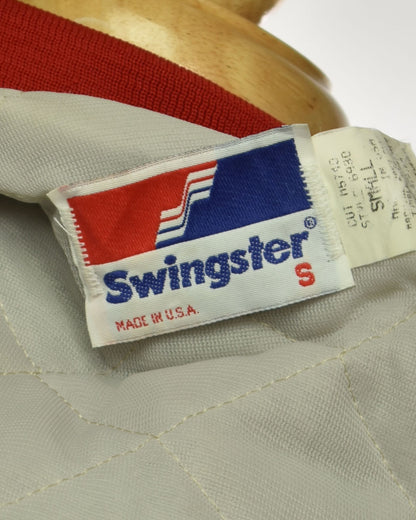 Vintage 80s San Francisco 49ers Gold Satin Bomber - Team Jacket by Swingster Made in USA Size S