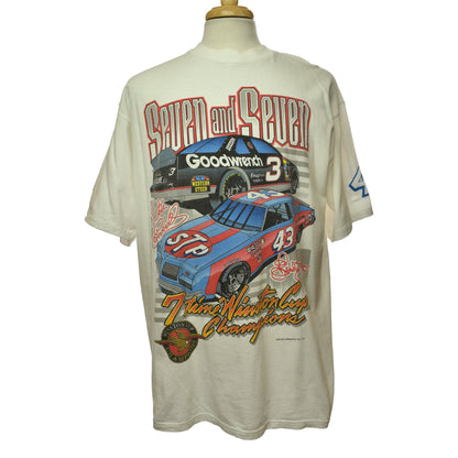 Vintage Rare 90s Dale Earnhard "The Intimidator" & Richard Petty "The King" Nascar Seven and Seven Winston Cup Champions T-shirt Made in USA Size XL