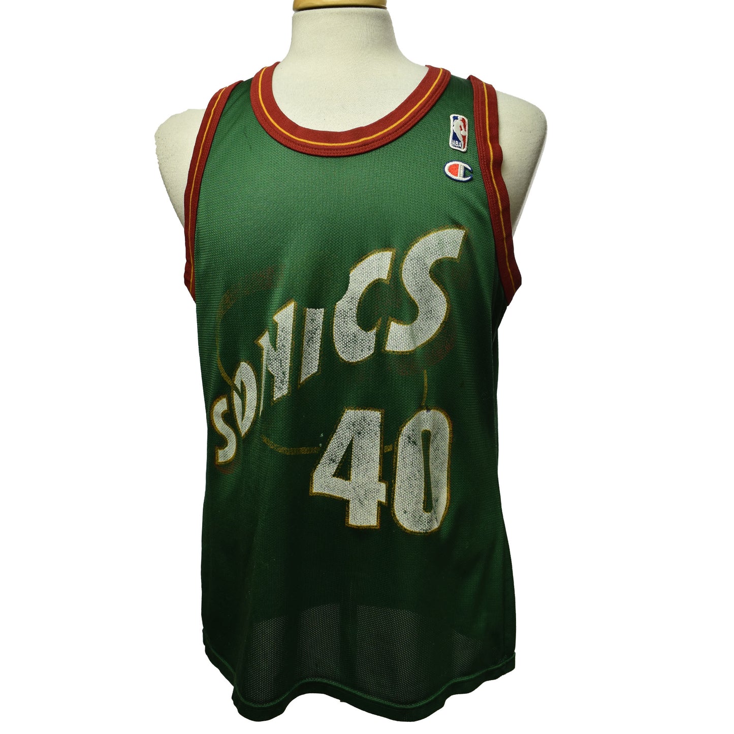 Vintage Seattle Supersonics Sonics Shawn Kemp #40 Champion Basketball Jersey Size 44