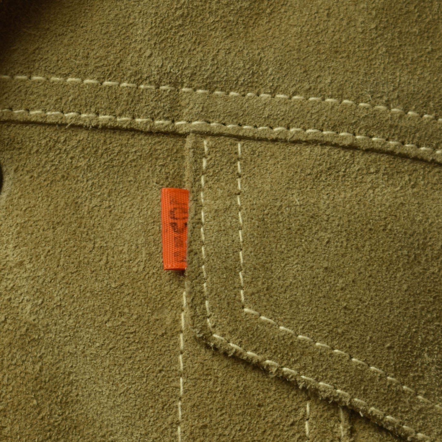 Vintage 60s 70s Levi's Orange Tab Suede Leather Light Brown Mens's Jacket - Size L