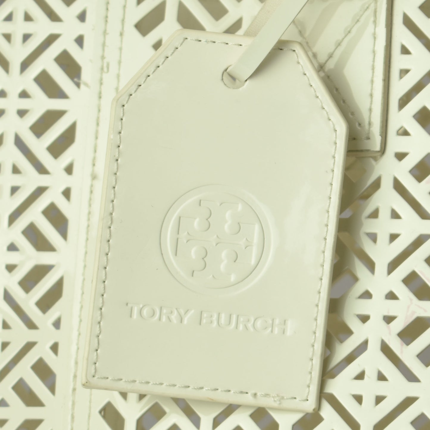 Tory Burch Patent Leather Cutwork Tote Bag