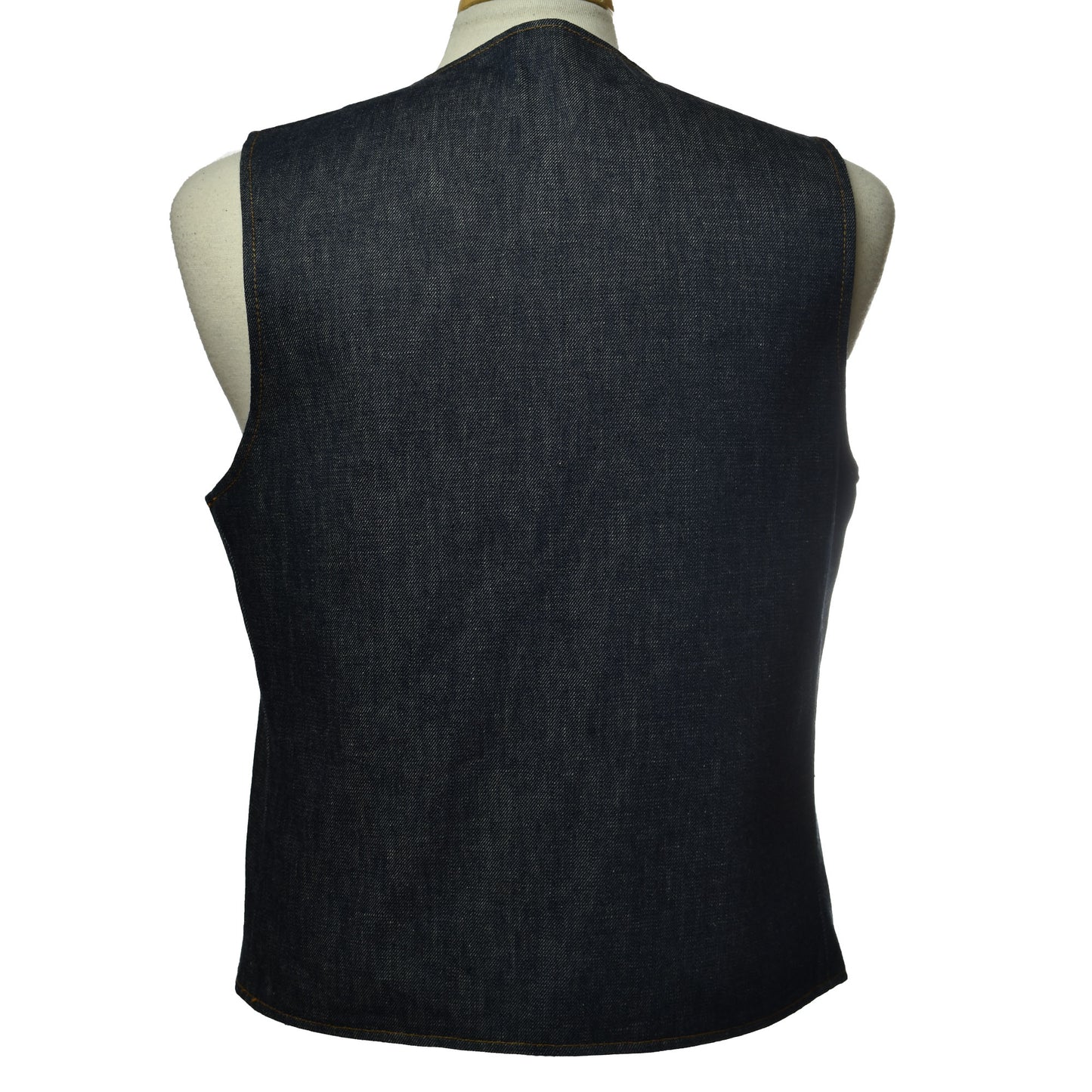 Vintage 1960s Big E Levi's Reversible Denim / Striped Vest with Leather Tie