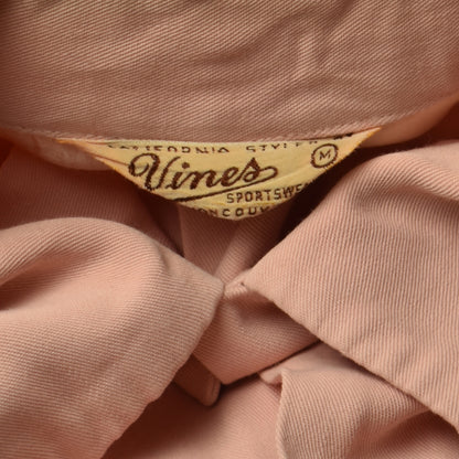 Vintage 50s Peach California Styled by Vines Sportswear Vancouver Long Sleeve Pearl Snap Button Up