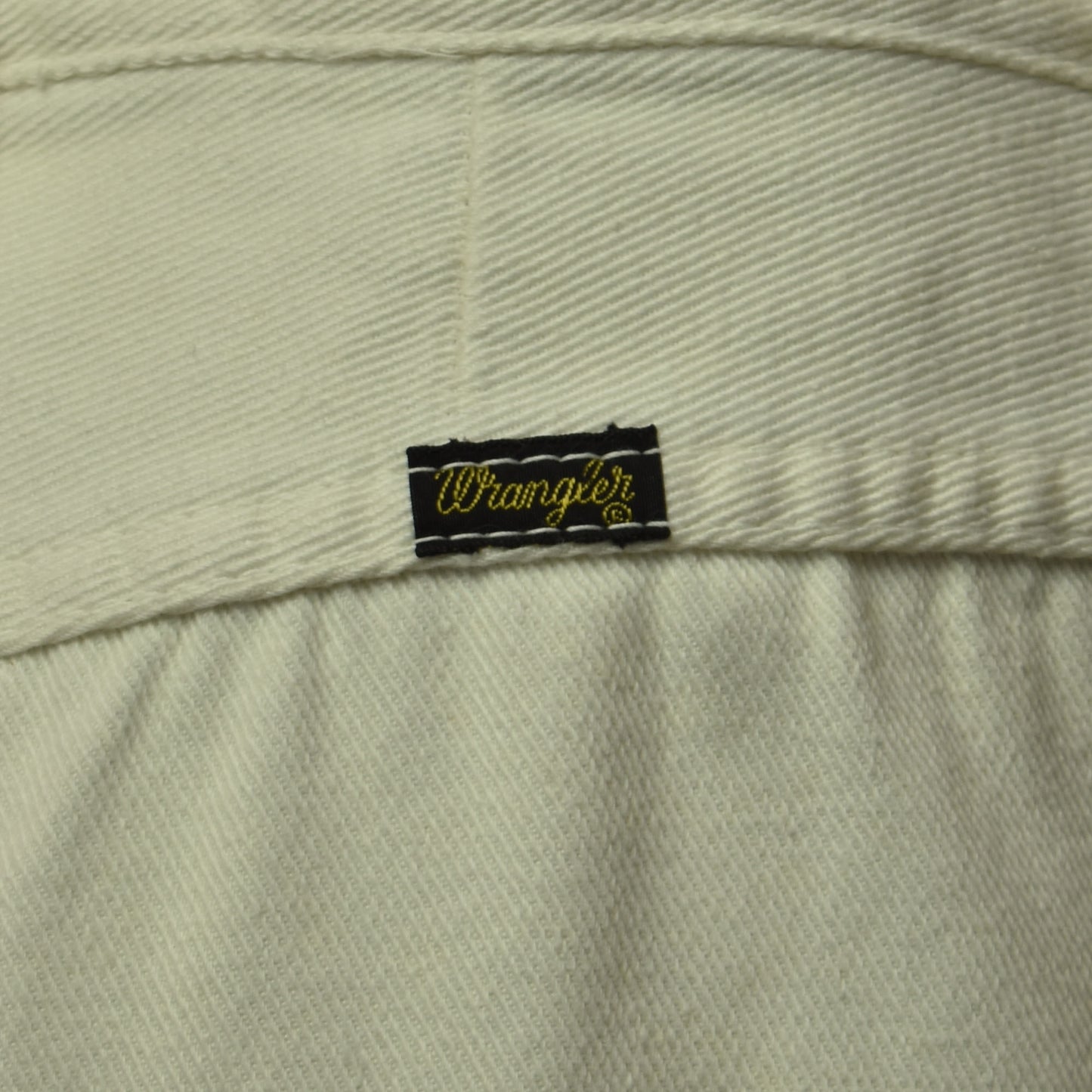 Vintage 1970's White Wrangler Flare Bell Bottoms Snap Button and Scovill Zipper Made in USA
